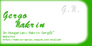 gergo makrin business card